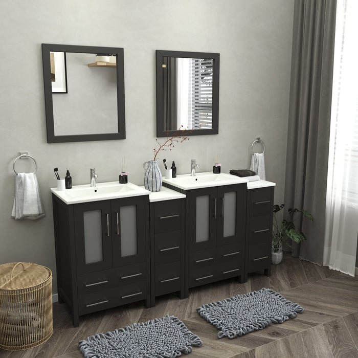 Brescia 72" Double Sink Bathroom Vanity Combo Set - HomeBeyond