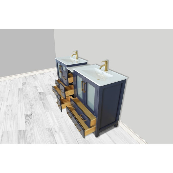 Brescia 72" Double Sink Modern Bathroom Vanity Set - HomeBeyond