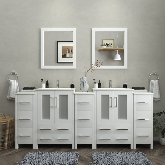 Brescia 84" Double Sink Bathroom Vanity Combo Set - HomeBeyond