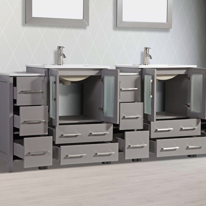 Brescia 84" Double Sink Bathroom Vanity Combo Set - HomeBeyond