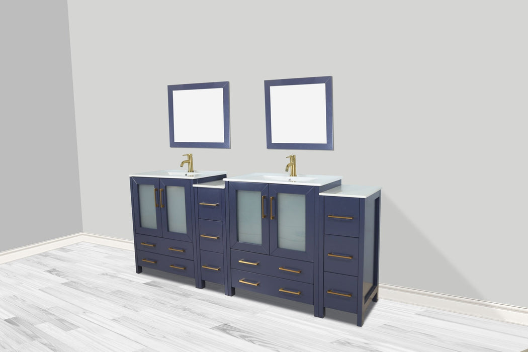 Brescia 84" Double Sink Modern Bathroom Vanity Set - HomeBeyond