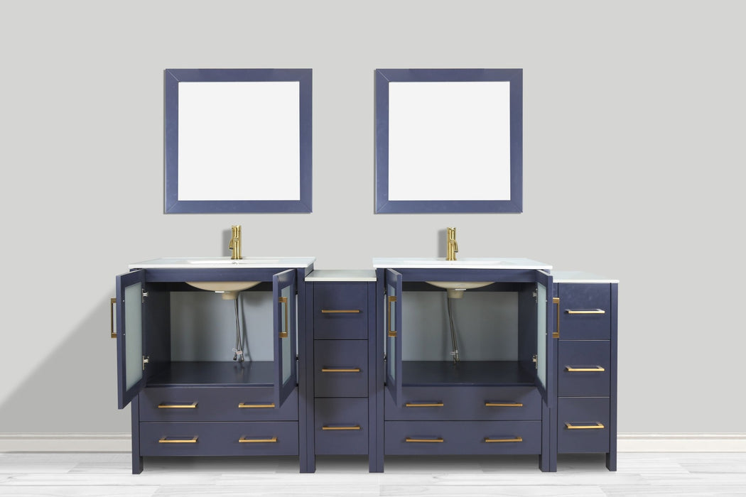 Brescia 84" Double Sink Modern Bathroom Vanity Set - HomeBeyond