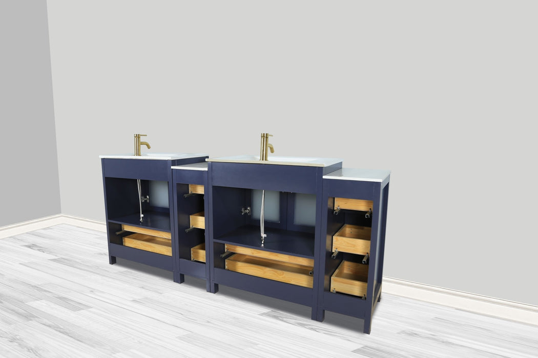 Brescia 84" Double Sink Modern Bathroom Vanity Set - HomeBeyond