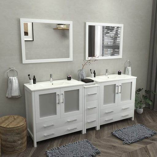 Brescia 84"Double Sink Modern Bathroom Vanity Set - HomeBeyond