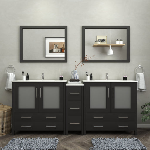 Brescia 84"Double Sink Modern Bathroom Vanity Set - HomeBeyond