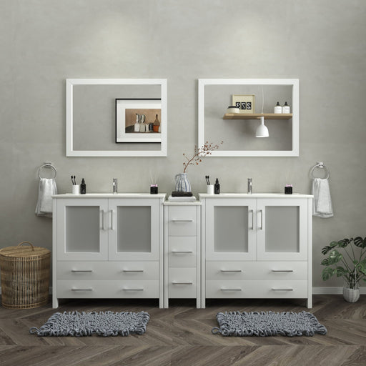 Brescia 84"Double Sink Modern Bathroom Vanity Set - HomeBeyond