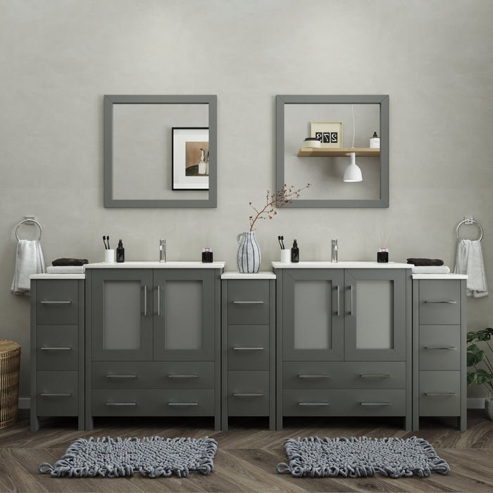 Brescia 96" Double Sink Modern Bathroom Vanity Set - HomeBeyond