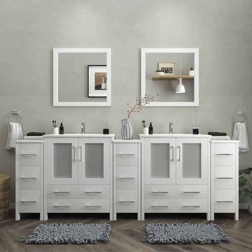 Brescia 96" Double Sink Modern Bathroom Vanity Set - HomeBeyond