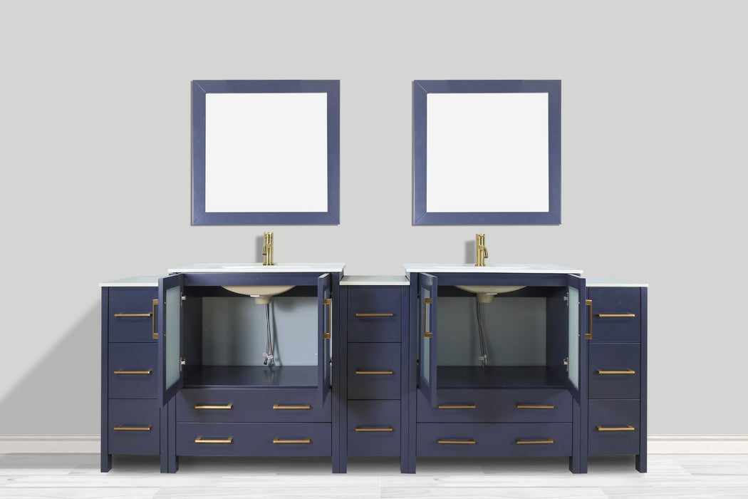 Brescia 96" Double Sink Modern Bathroom Vanity Set - HomeBeyond