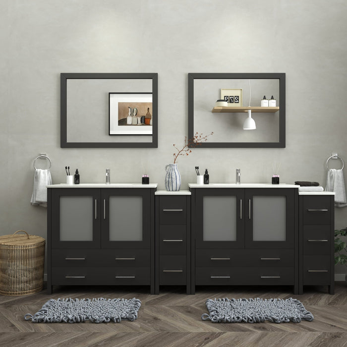 Brescia 96" Double Sink Modern Bathroom Vanity Set - HomeBeyond