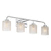 Elegant Cut Crystal Glass 4 Lights Bath Vanity Light for Over Mirror Hallway Living Room - HomeBeyond