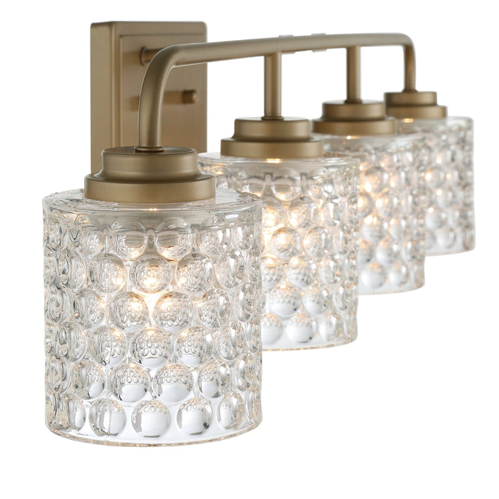 Elegant Cut Crystal Glass 4 Lights Bath Vanity Light for Over Mirror Hallway Living Room - HomeBeyond