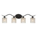 Elegant Cut Crystal Glass 4 Lights Dimmable Matte Black - HomeBeyond