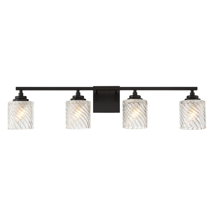 Elegant Cut Crystal Glass 4 Lights Dimmable Matte Black / Polished Chrome Vanity Light for Mirror Hallway Living Room - HomeBeyond