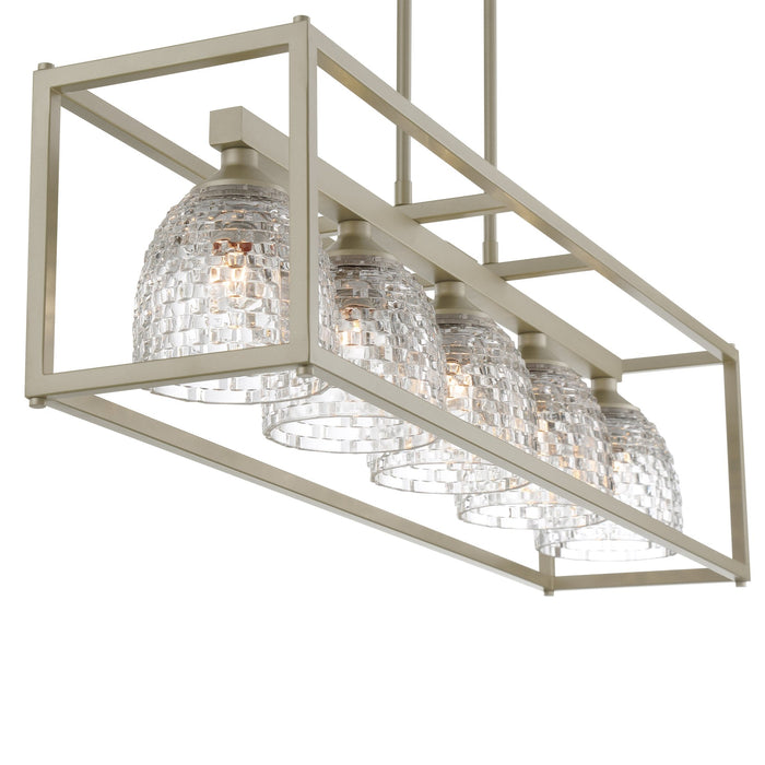 Elegant Cut Crystal Glass 5 Lights Kitchen Island Pendant Chandelier - HomeBeyond