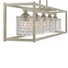 Elegant Cut Crystal Glass 5 Lights Linear Pendant Chandelier for Dining Room - HomeBeyond