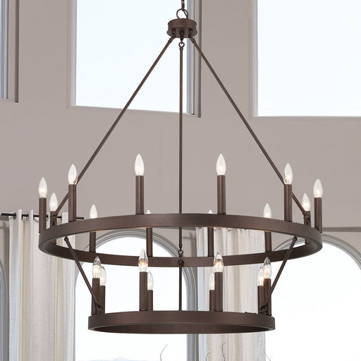 Farmhouse Vintage 20 Lights Wagon Wheel Chandelier Lighting - HomeBeyond