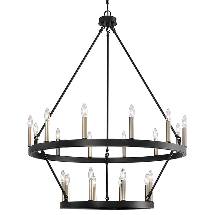 Farmhouse Vintage 20 Lights Wagon Wheel Chandelier Lighting - HomeBeyond