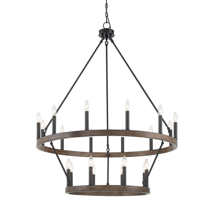 Farmhouse Vintage 20 Lights Wagon Wheel Chandelier Lighting - HomeBeyond