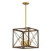 Farmhouse Vintage 4 Lights Cage Pendant Chandelier Lighting Ceiling Light Fixture - HomeBeyond