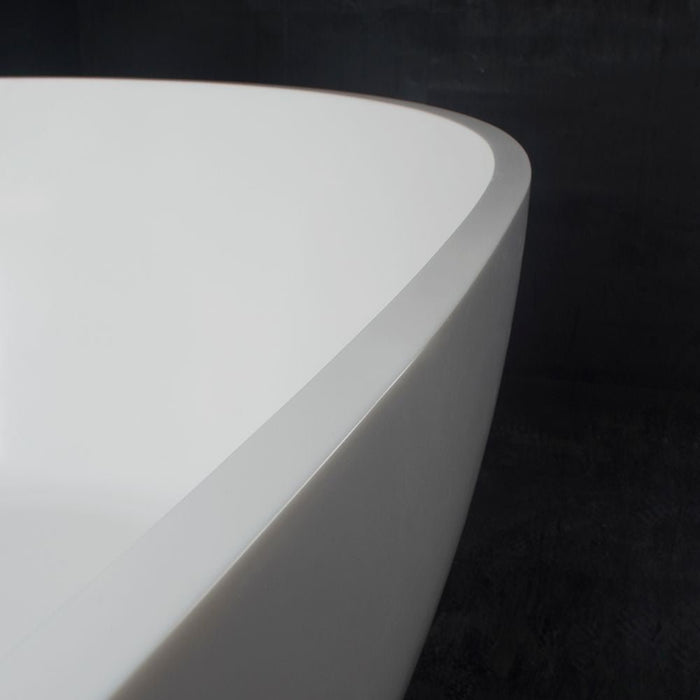 Flatbottom Freestanding Solid Surface Resin Stone Bathtub - HomeBeyond