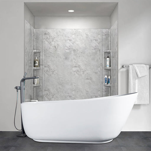 Flatbottom Freestanding Solid Surface Resin Stone Bathtub - HomeBeyond