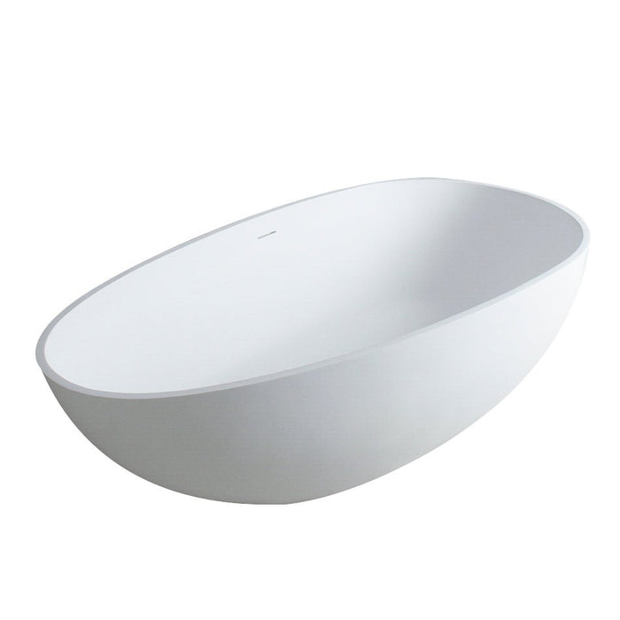 Flatbottom Freestanding Solid Surface Resin Stone Bathtub - HomeBeyond