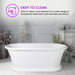 Flatbottom Freestanding Solid Surface Resin Stone Bathtub - HomeBeyond