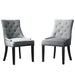 HomeBeyond Button Tufted Comfortable Arms Set of 2 PC Dining Room Chairs Fabric Upholstered Leisure Padded Chair with Solid Wooden Legs - UC-1T/G - HomeBeyond