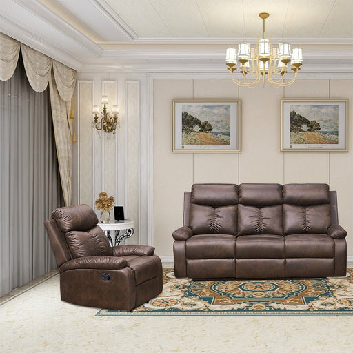 HomeBeyond Douglass Circle Reclining 3 Piece Living Room Set - HomeBeyond