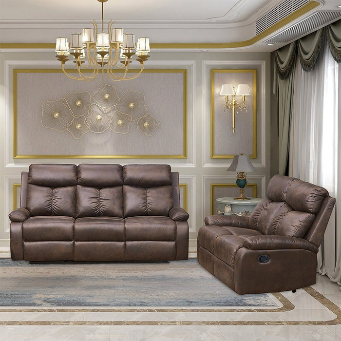 HomeBeyond Douglass Circle Reclining 3 Piece Living Room Set - HomeBeyond