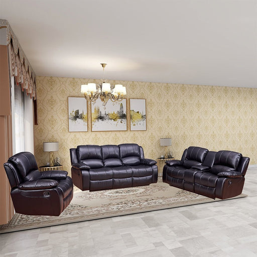 HomeBeyond Dowdle 3 Piece Living Room Set in Black - HomeBeyond