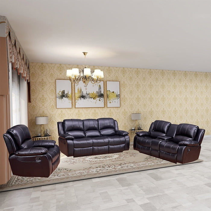 HomeBeyond Dowdle 3 Piece Living Room Set in Black - HomeBeyond