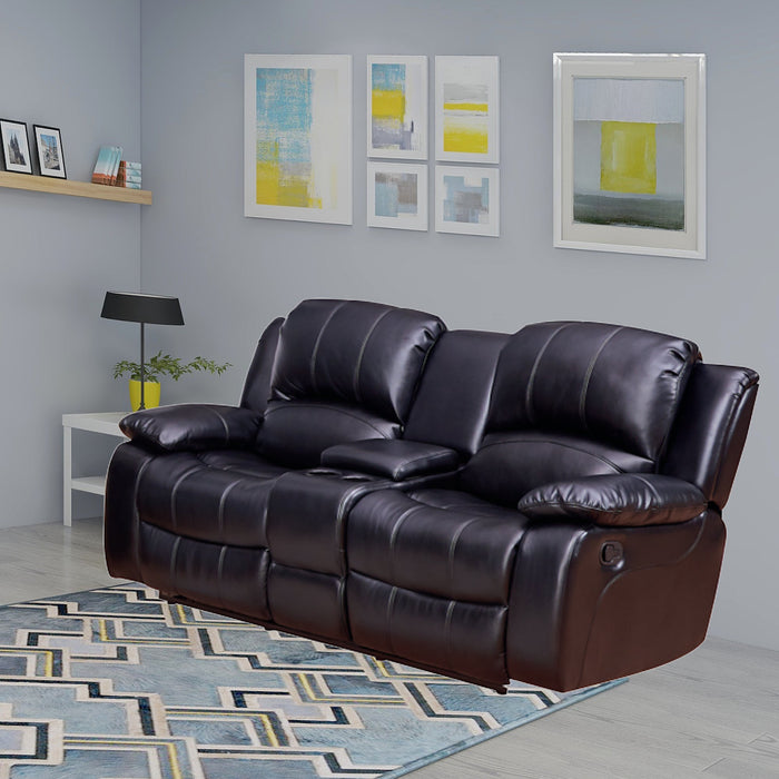 HomeBeyond Dowdle 3 Piece Living Room Set in Black - HomeBeyond