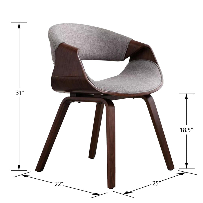 HomeBeyond Mid-Century Style Butterfly Dining Chair and Walnut Wood Finish UC-7G/W - HomeBeyond