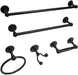 HomeBeyond Oil Rubbed Bronze Black 5 Pieces Bathroom Hardware Set, Bath Accessory Kit, Include Towel Bar, Toilet Paper Holder, Robe Hook, and Towel Ring LF34-ORB - HomeBeyond