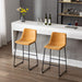 HomeBeyond Set of 2 Pcs Synthetic Leather Upholstered Barstools Armless Dining Chairs with Metal Legs UC-13H - HomeBeyond