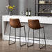 HomeBeyond Set of 2 Pcs Synthetic Leather Upholstered Barstools Armless Dining Chairs with Metal Legs UC-13H - HomeBeyond