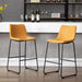 HomeBeyond Set of 2 Pcs Synthetic Leather Upholstered Barstools Armless Dining Chairs with Metal Legs UC-13H - HomeBeyond