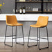 HomeBeyond Set of 2 Pcs Synthetic Leather Upholstered Barstools Armless Dining Chairs with Metal Legs UC-13H - HomeBeyond