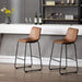 HomeBeyond Set of 2 Pcs Synthetic Leather Upholstered Barstools Armless Dining Chairs with Metal Legs UC-13H - HomeBeyond