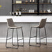 HomeBeyond Set of 2 Pcs Synthetic Leather Upholstered Barstools Armless Dining Chairs with Metal Legs UC-13H - HomeBeyond