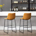 HomeBeyond Set of 2 Pcs Synthetic Leather Upholstered Barstools Armless Dining Chairs with Metal Legs UC-13H - HomeBeyond