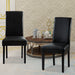 HomeBeyond Set of 2 Synthetic Leather Dining Chairs Solid Wood Living Room Dining Room Armless Accent Chairs UC-6BLK/BRN - HomeBeyond