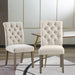 HomeBeyond Set of 2 Tufted Fabric Upholstery Dining Chairs Solid Wood Living Room Dining Room Armless Accent Chairs UC-4G/T - HomeBeyond
