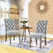 HomeBeyond Set of 2 Tufted Fabric Upholstery Dining Chairs Solid Wood Living Room Dining Room Armless Accent Chairs UC-4G/T - HomeBeyond