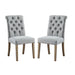 HomeBeyond Set of 2 Tufted Fabric Upholstery Dining Chairs Solid Wood Living Room Dining Room Armless Accent Chairs UC-4G/T - HomeBeyond