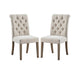 HomeBeyond Set of 2 Tufted Fabric Upholstery Dining Chairs Solid Wood Living Room Dining Room Armless Accent Chairs UC-4G/T - HomeBeyond