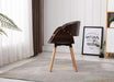 HomeBeyond Synthetic Leather Mid Century Style Butterfly Dining Chairs in Black and Walnut Wood Finish - UC-8B - HomeBeyond