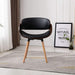 HomeBeyond Synthetic Leather Mid Century Style Butterfly Dining Chairs in Black and Walnut Wood Finish - UC-8B - HomeBeyond